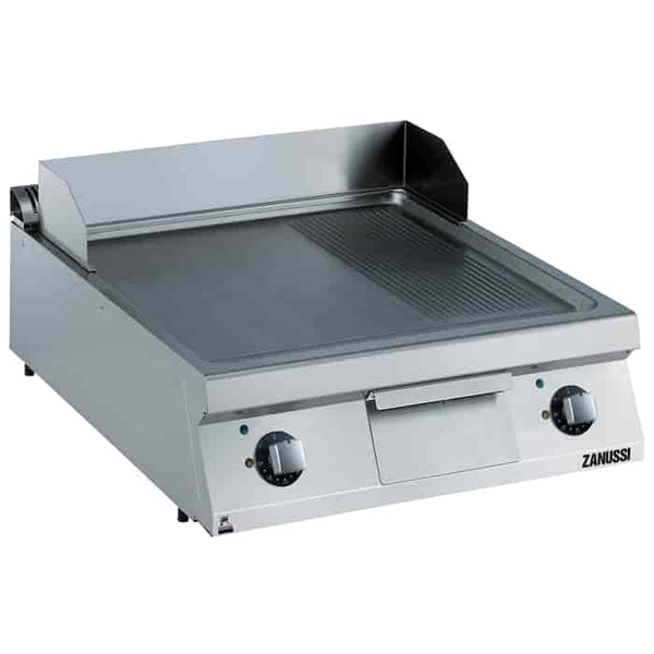 Zanussi EVO900 392358, 800mm Fry Top with 2/3 Smooth 1/3 Ribbed Brushed Chrome Horizontal Plate