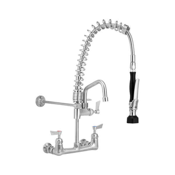 3Monkeez T 3M53449 Compact Stainless Steel Exposed Wall Mounted Pre Rinse Unit With 6Pot Filler