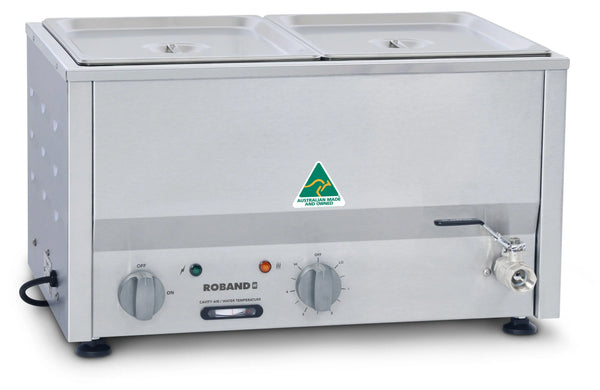 Roband BM2A Counter Top Bain Marie 2 x half size - 2 x 1/2 size, 100 mm pans