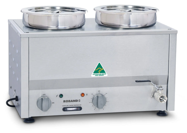 Roband BM2E Counter Top Bain Marie 2 x half size - 2 x 200mm round pots