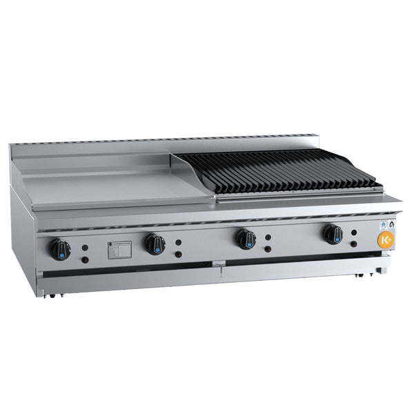 B+S K+ KBT-GRP6-CBR6BM Combination 600mm Grill Plate and 600mm Char Broiler Bench Mounted