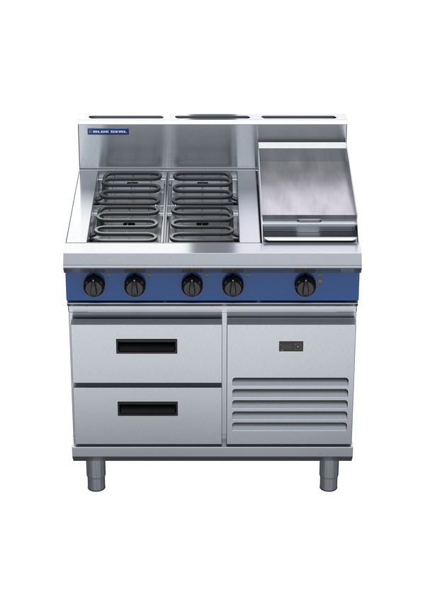 Blue Seal Evolution E516C-RB, 4 Element with 300mm Griddle Cooktop with Refrigerated Base