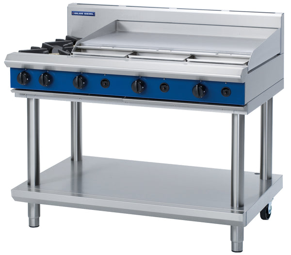 Blue Seal Evolution G518A-LS, 2 Burner with 900mm Griddle Cooktop with Leg Stand