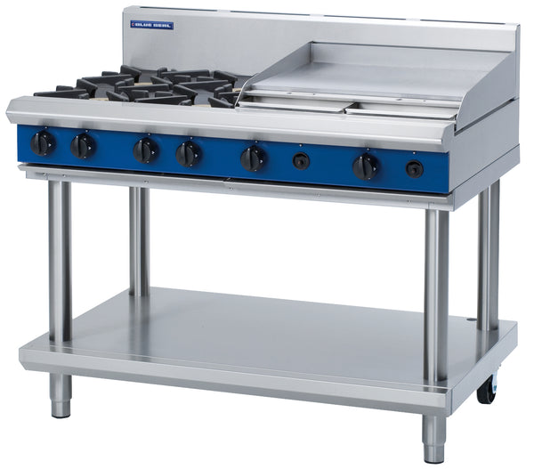 Blue Seal Evolution G518B-LS, 4 Burner with 600mm Griddle Cooktop with Leg Stand
