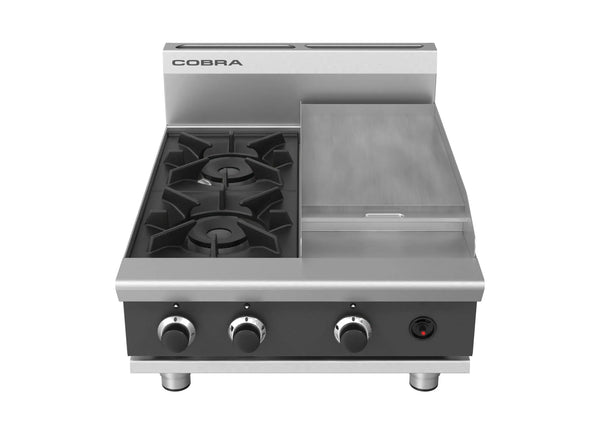 Cobra C6C-B, 2 Burner with 300mm Griddle Cooktop with Bench Base