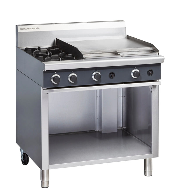 Cobra C9B, 2 Burner with 600mm Griddle Cooktop with Cabinet Base