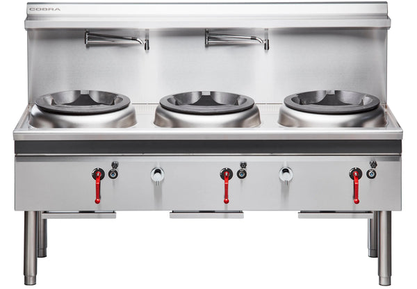 Cobra CW3H-CCC, Waterless Wok with 3 Chimney Burners