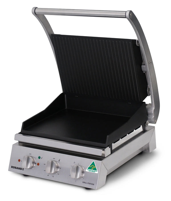 Roband GSA610RT Grill Station - Non-Stick - 6 Slice - Ribbed