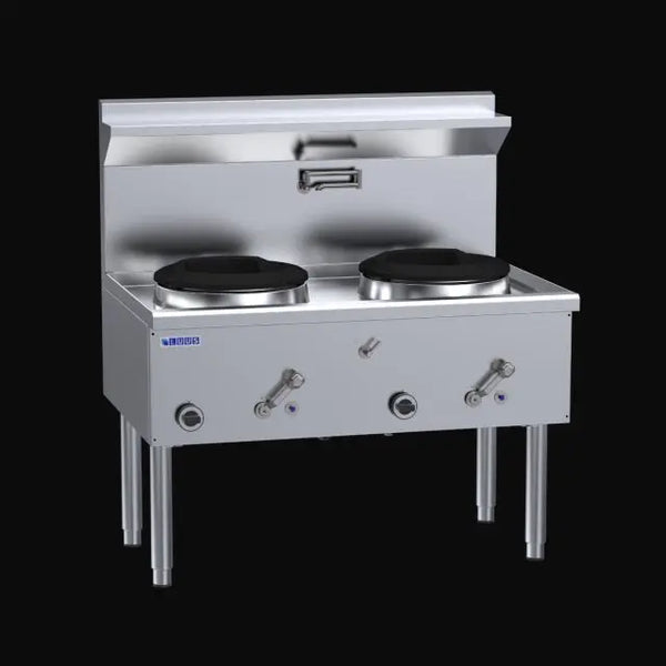 LUUS Waterless Wok WZ-2C, 1200mm 2 Chimney Burner Wok