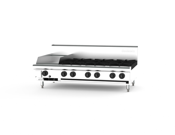 Goldstein 800 PFB12G6-X, 6 Burner with 305mm Griddle Cooktop