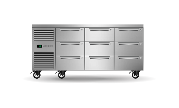 SKOPE ProSpec PG11.UBR.3.D9 Nine Drawer, Three Bay, Underbench GN 1/1 Fridge