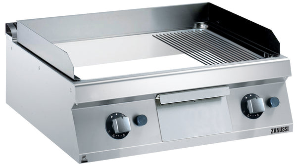 Zanussi EVO700 372041, 800mm Fry Top with 2/3 Smooth and 1/3 Ribbed Polished Chrome Plate