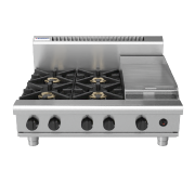 Waldorf Bold RNB8603G-B, 4 Burner with 300mm Griddle Cooktop with Bench Base