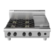 Waldorf 800 RNL8603G-B, 4 Burner with 300mm Griddle Cooktop Low Back Model with Bench Base