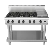 Waldorf 800 RN8803G-LS, 6 Burner with 300mm Griddle Cooktop with Leg Stand