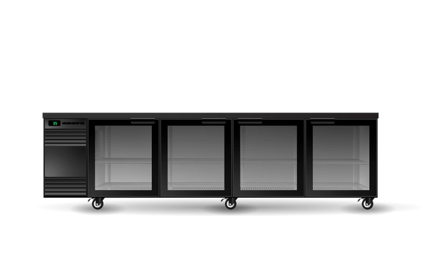 Skope SL.4.GSW.T, Tropical 4 Glass Swing Door SlimLine Back Bar Fridge