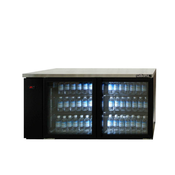 Williams Boronia HB2RGB Two Door Black Colorbond Remote Back Bar Counter Display Refrigerator