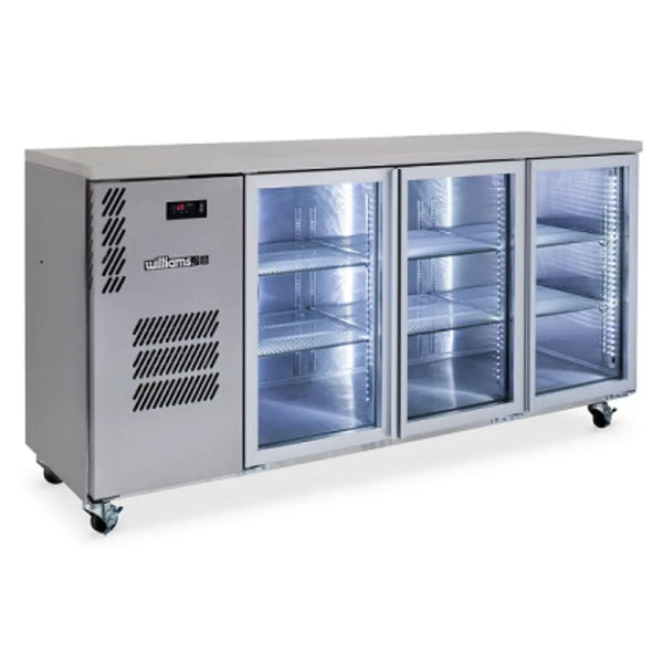 Williams Cameo Star HC3UGSHC 3 Glass Door Back Bar Fridge - Stainless Steel (Replaces HC3UGS)