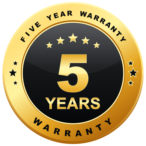 5-year manufacturer warranty; conditions apply