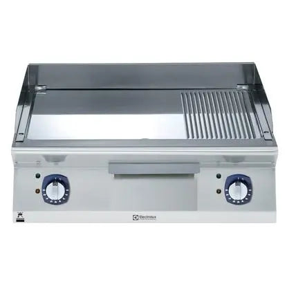Electrolux Modular Cooking Range Line 700XP 371197, 800mm Electric Fry Top Smooth and Ribbed Polished Chrome Plate