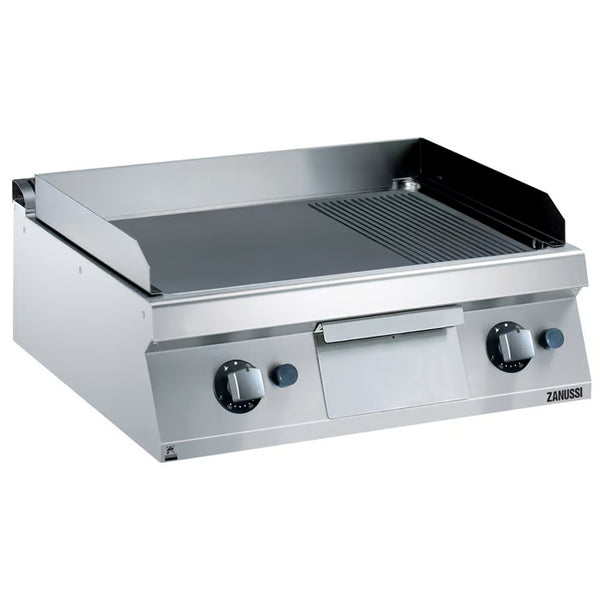 Zanussi EVO700 372335, 800mm Fry Top with 2/3 Smooth and 1/3 Ribbed Brushed Chrome Plate