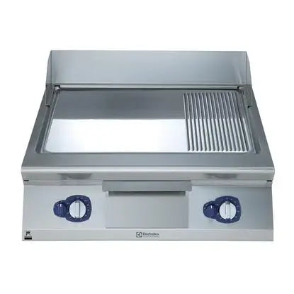 Electrolux Modular Cooking Range Line 900XP 391055, Full Module Gas Fry Top Smooth and Ribbed Polished Chrome Plate