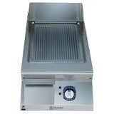 Electrolux Modular Cooking Range Line 900XP 391356, 400mm Electric Fry Top Ribbed Brushed Chrome Plate