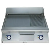 Electrolux Modular Cooking Range Line 900XP 391358, 800mm Electric Fry Top Smooth and Ribbed Brushed Chrome Plate