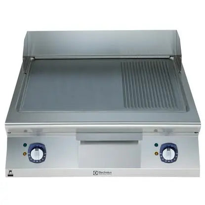 Electrolux Modular Cooking Range Line 900XP 391358, 800mm Electric Fry Top Smooth and Ribbed Brushed Chrome Plate