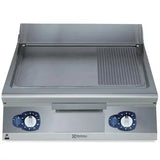 Electrolux Modular Cooking Range Line 900XP 391403, 800mm Gas Fry Top Smooth and Ribbed Brushed Chrome Plate