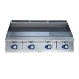 Electrolux Modular Cooking Range Line 900XP 391407, 1200mm Gas Fry Top HP Smooth and Ribbed Scratch Resistant Chromium Plate
