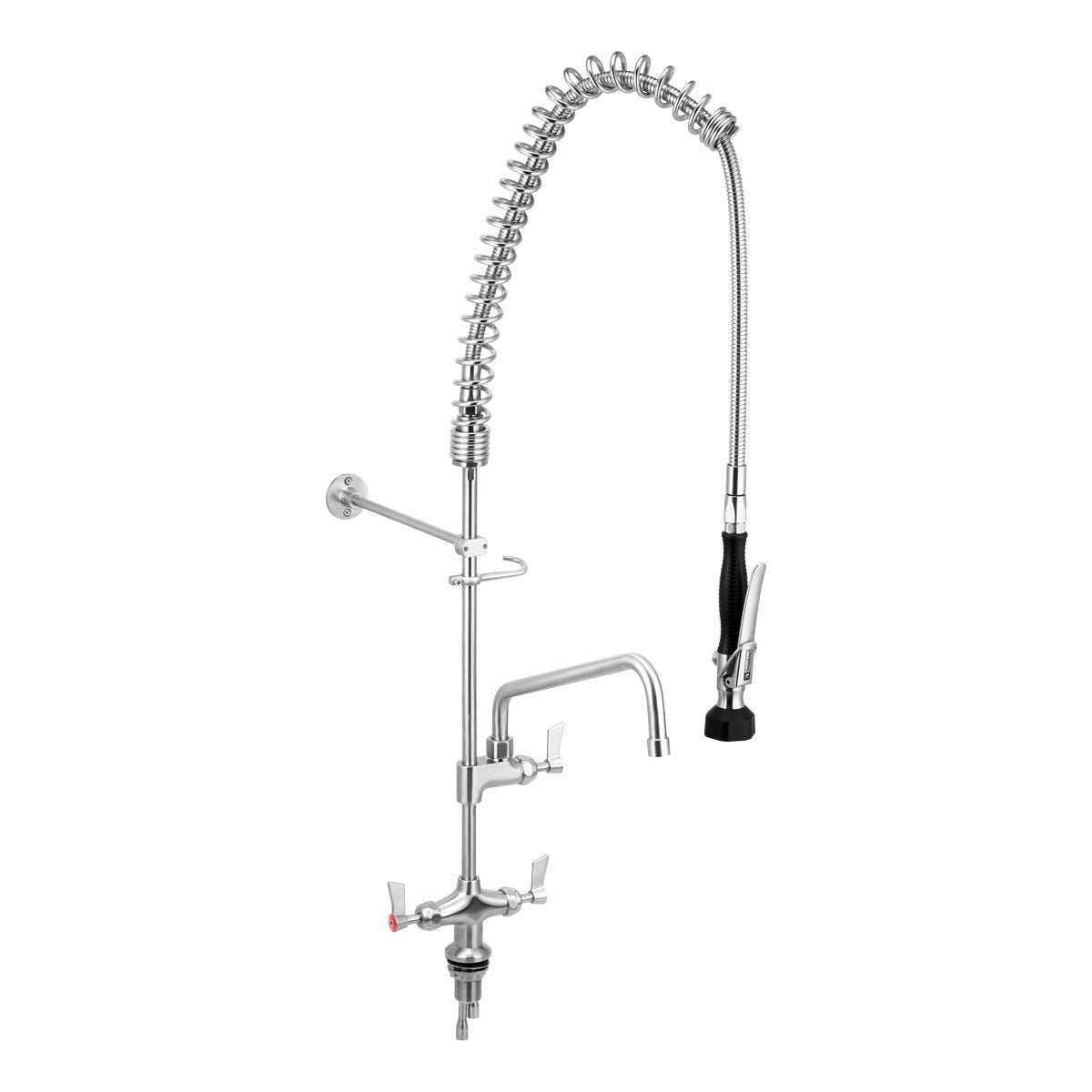 3Monkeez T 3M53058 Steel Dual Bench Mounted Pre Rinse Unit With 12 Pot Filler