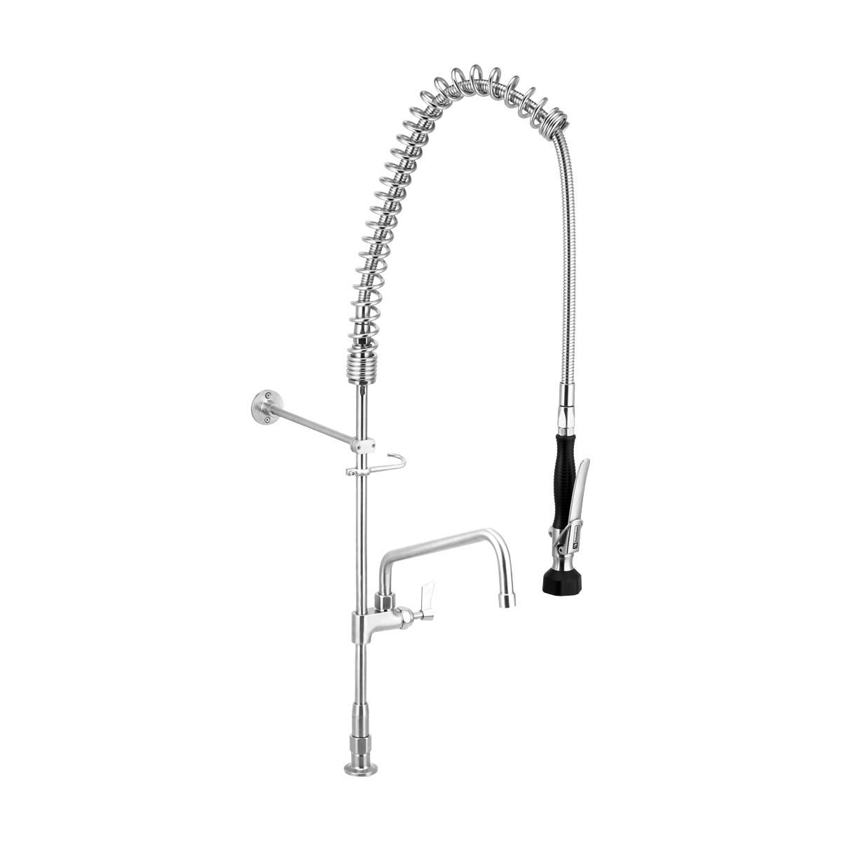 3Monkeez T 3M53212 Stainless Steel Bench Mount Pre Rinse Unit With 12 Pot Filler No Stops