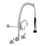 3Monkeez T 3M53816 C Compact Stainless Steel Wall Stops And Elbow Pre Rinse Unit With 6 Pot Filler