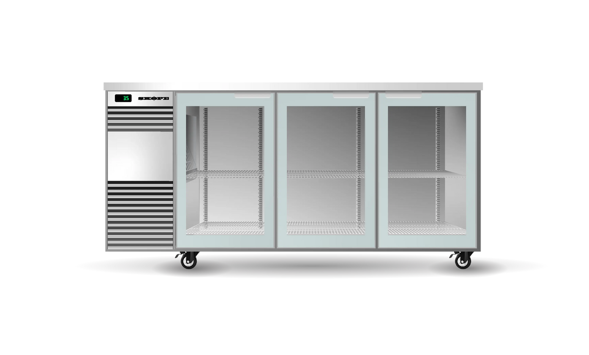 Skope BB.3.GSW BackBar 3 Glass Swing Door Fridge