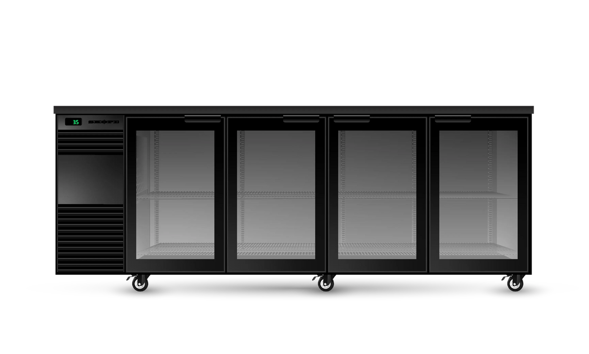 Skope BB.4.GSW.T, Tropical 4 Glass Swing Door Back Bar Fridge