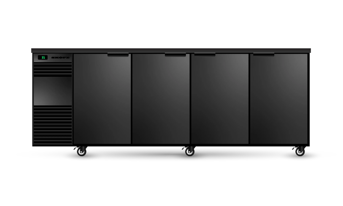 Skope BB.4.SSW, 4 Solid Swing Door Back Bar Fridge