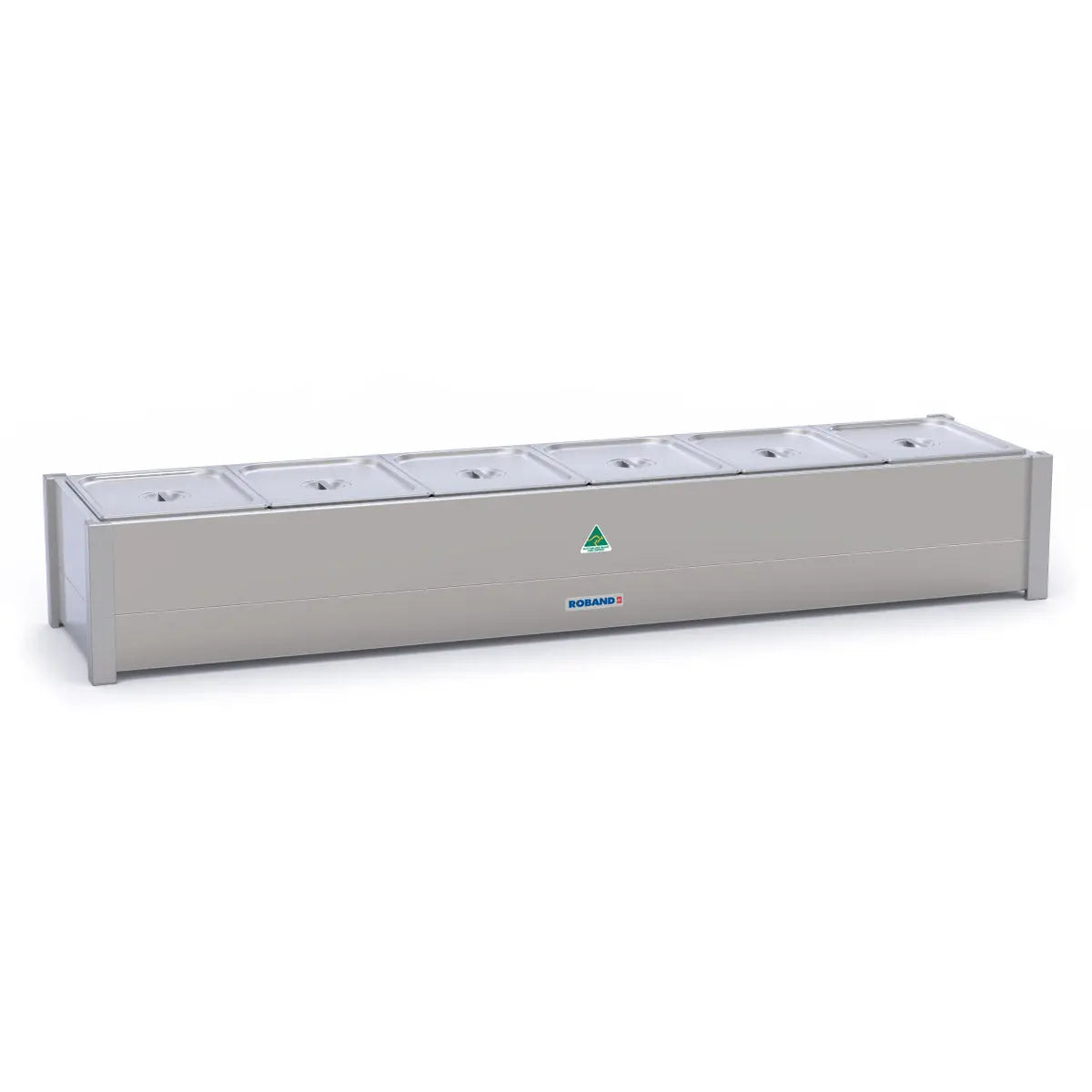 Roband BM16A Hot Bain Marie - Includes Pans and Lids - 6 x 1/2 size, single row