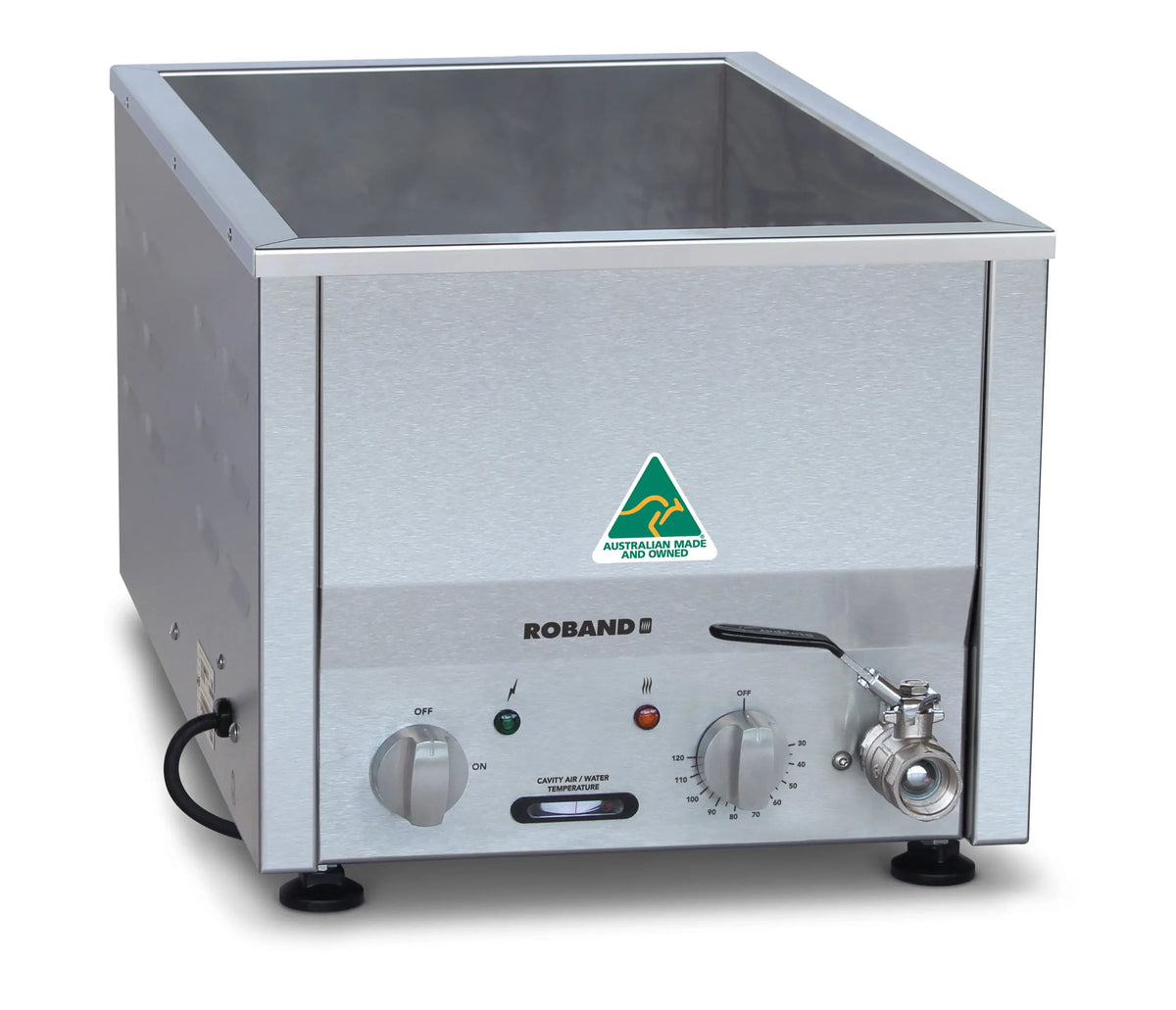 Roband BM21T Counter Top Bain Marie 2 x half size - Narrow Footprint with Thermostat, 2x1/2 size, Pans not included