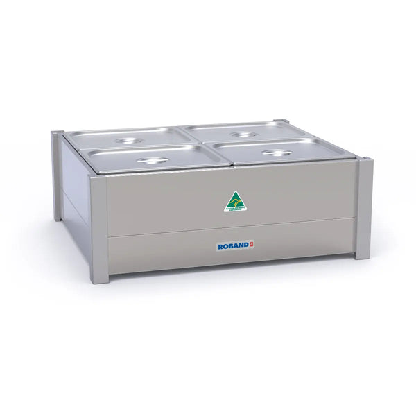 Roband BM22A Hot Bain Marie - Includes Pans and Lids - 4 x 1/2 size, double row