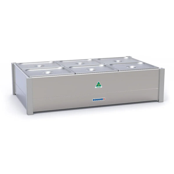 Roband BM23A Hot Bain Marie - Includes Pans and Lids - 6 x 1/2 size, double row