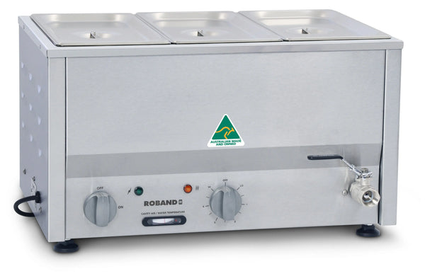 Roband BM2C Counter Top Bain Marie 2 x half size - 3 x 1/3 size, 150 mm pans
