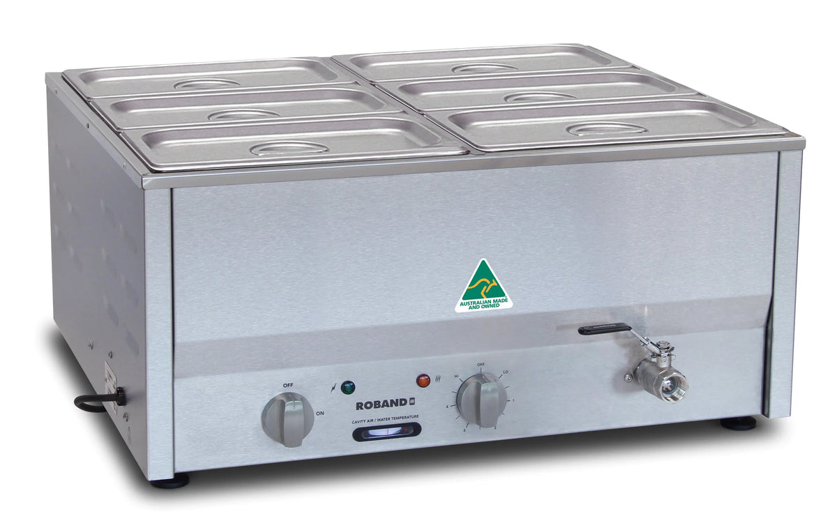 Roband BM4B Counter Top Bain Marie 4 x half size - 6 x 1/3 size, 100 mm pans
