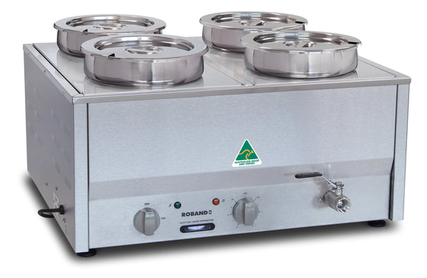 Roband BM4E Counter Top Bain Marie 4 x half size - 4 x 200 mm round pots