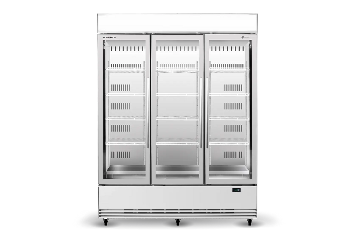Skope ActiveCore BME1500N-AC, 3 Glass Door Display or Storage Fridge