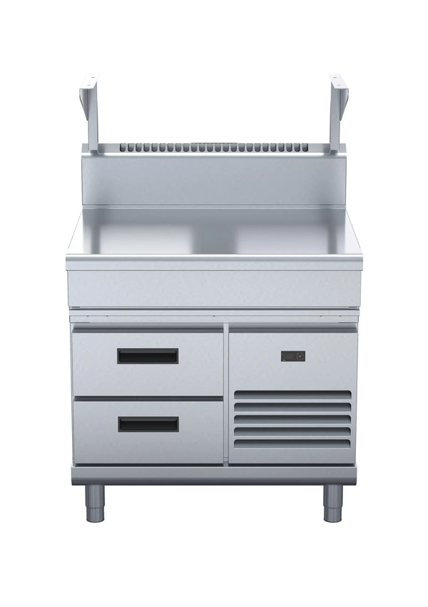 Waldorf 800 BT8900S-RB, 900mm Bench with Salamander Support on Cabinet Base