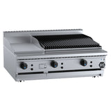B+S Black BT-GRP3-CBR6BM Combination Bench Mounted 300mm Grill Plate and 600mm Char Broiler