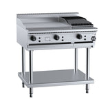 B+S Black BT-GRP6-CBR3 Combination 600mm Grill Plate and 300mm Char Broiler on Stand