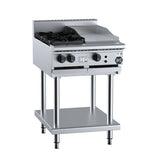 B+S Black BT-SB2-GRP3 Combination Two Open Burners and 300mm Grill Plate on Stand