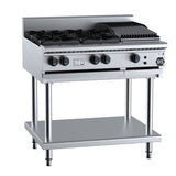 B+S Black BT-SB4 Four Burner Boiling Top on Stand